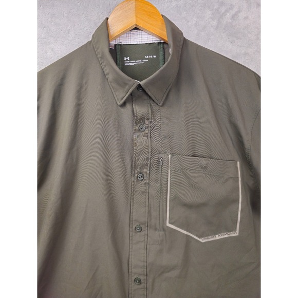 Under Armour Mens Large Green Shirt Tide Chaser Fishing Performance UA - Picture 2 of 4